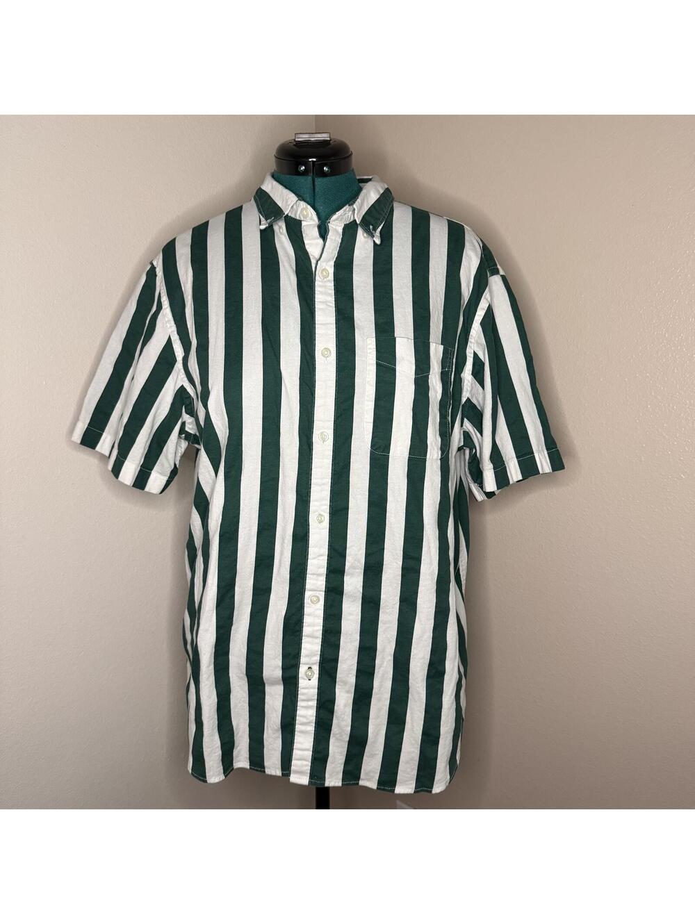 Old Navy Slim Fit Built-In Flex Vertical Stripe Button-Up Shirt Size XL